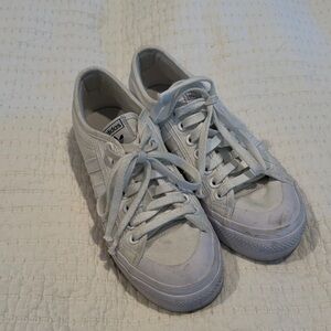 adidas White Low-Top Canvas Sneakers
